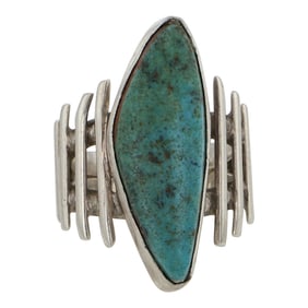 Vintage Navajo Nevada Turquoise Ring