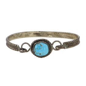 Glenn & Irene Sandoval Navajo Blue Ridge Turquoise Bracelet