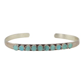 Vintage Zuni Kingman Turquoise Inlay bracelet