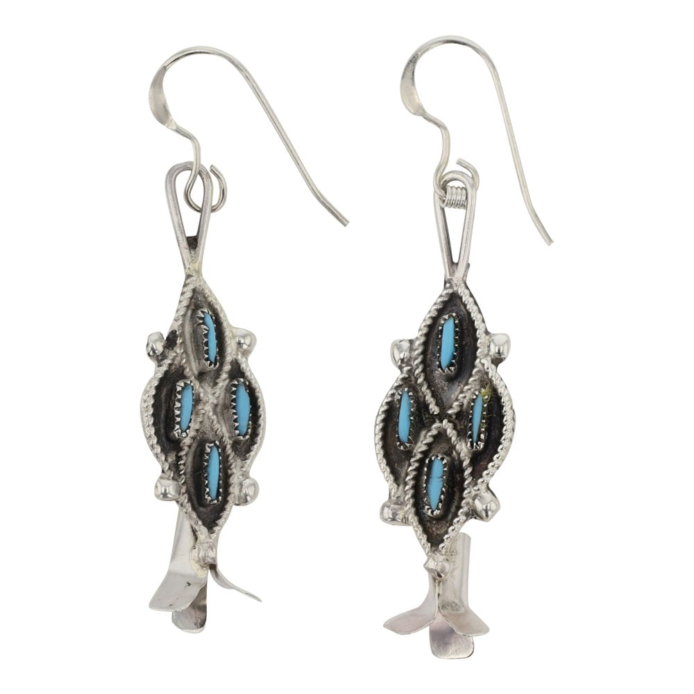 Zuni Sleeping Beauty Turquoise Needlepoint Earrings (1 of 2)