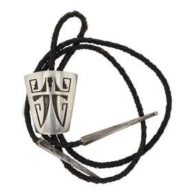 Hopi crafts Wayne & Emory Sekaquaptewa Shop Vintage Hopi Plain Silver Bolo Tie