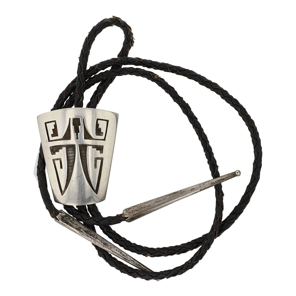 Hopi crafts Wayne & Emory Sekaquaptewa Shop Vintage Hopi Plain Silver Bolo Tie