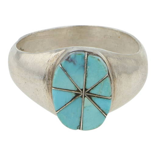 Julie Lamy Vintage Native American Zuni Blue Gem Turquoise Sterling Silver Ring Old Julie Lamy Vintage Native American Zuni Blue Gem Turquoise Sterling Silver Ring Old