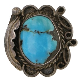 Vintage Navajo Nevada Turquoise Ring
