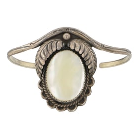 Vintage Navajo Mother of Pearl Cuff Bracelet