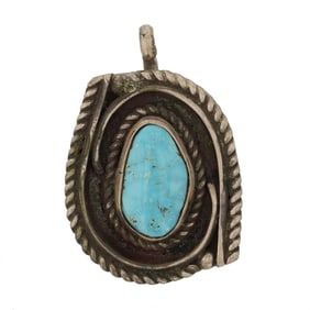 Vintage Navajo Nevada Turquoise Pendant