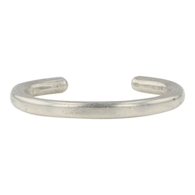 Vintage Navajo Plain Silver Heavy Cuff Bracelet