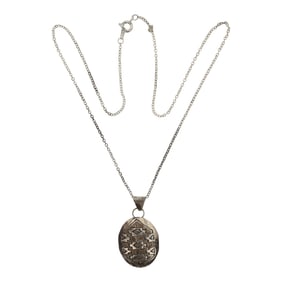 Vintage Navajo Plain Silver Rug Patter Pendant