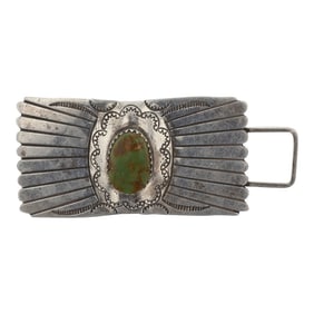Vintage Navajo Menassa Turquoise Pin