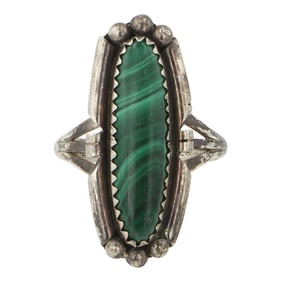 Vintage Navajo Malachite Ring