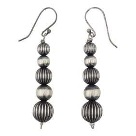 Navajo Oxidized Beads Mixed Sized Earrings