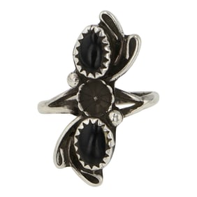 Vintage Navajo Black Onyx Ring