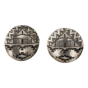 Vintage Navajo Plain Silver Earrings