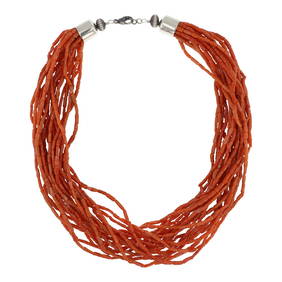 Navajo Mediterranean Coral 20 Strand Necklace (1 of 2)