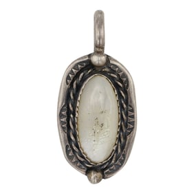 Vintage Navajo Mother of Peral Carved Pendant