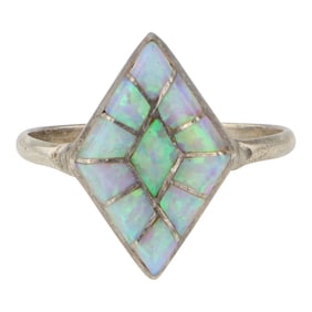Zuni Synthetic Opal Inlay Ring