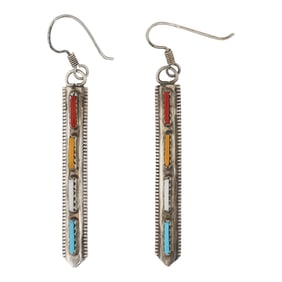 Zuni Needlepoint Block Earrings