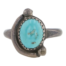 Vintage Navajo Kingman Turquoise Ring