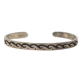 Vintage Navajo Plain Silver Cuff Bracelet