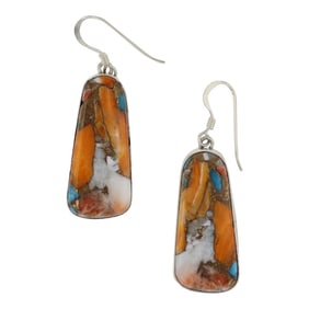Navajo Turquoise Wildhorse & Spiny Oyster Earrings