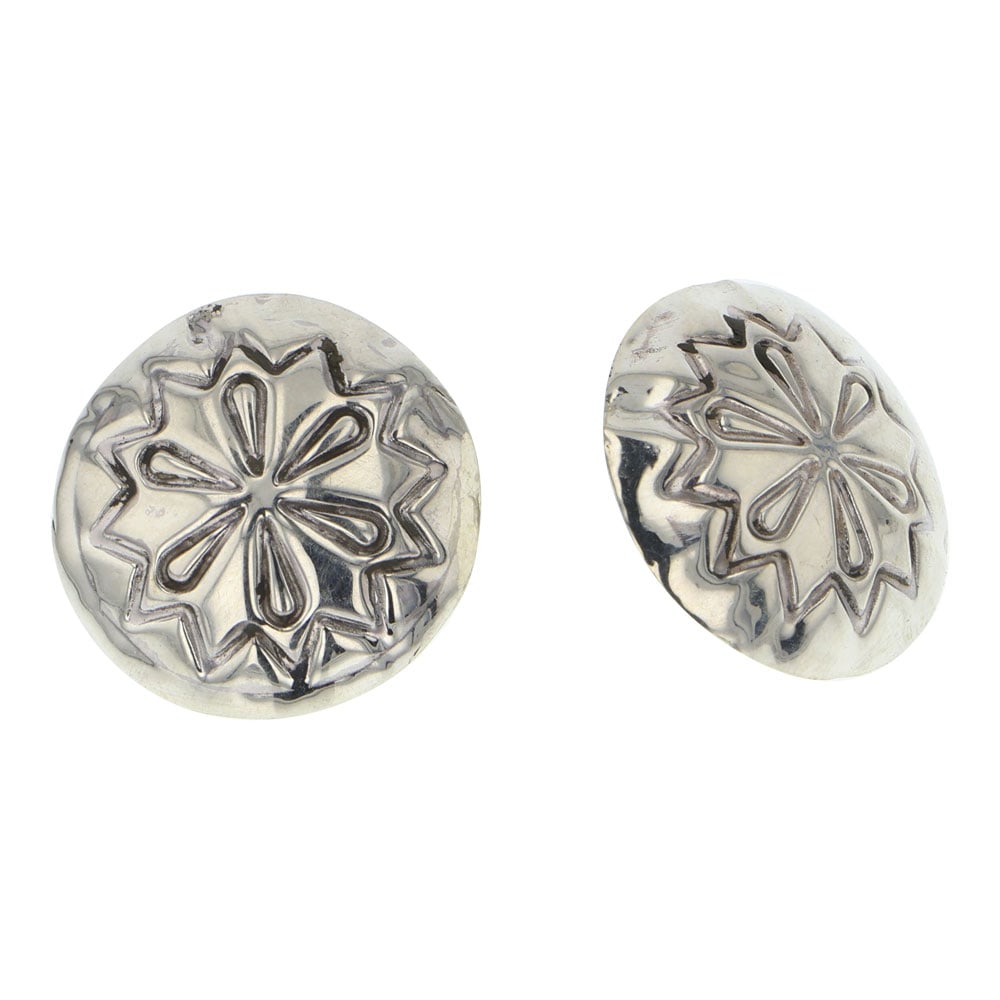 Navajo Plain Silver Earrings (1 of 2)