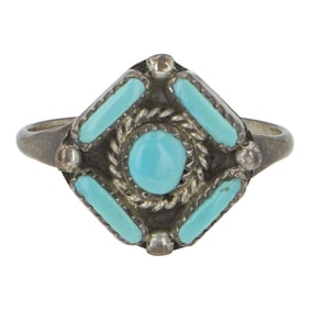 Vintage Zuni Sleeping Beauty Turquoise Ring