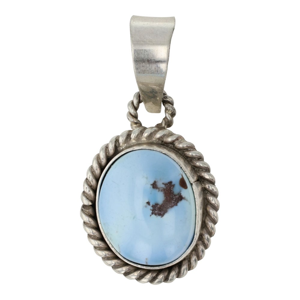 Navajo Golden Hill Turquoise Small Pendant: Sterling Silver | Genuine Golden Hill Turquoise | Navajo Golden Hill Turquoise Small Pendant | Navajo Native American Southwest Indian Jewelry | Good (no breaks or damages) | Approximate Weight: 3 Gra