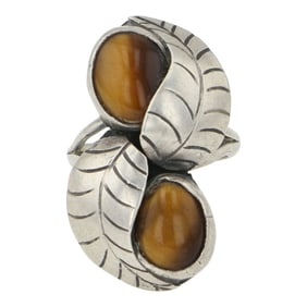 Navajo Tiger's Eye two Stone Ring