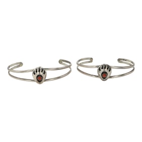 Lot of Two Baby Bracelets Navajo Coral Bearpaw