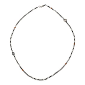 Navajo Oxidized Beads with Spiny Oyster Accents Necklace