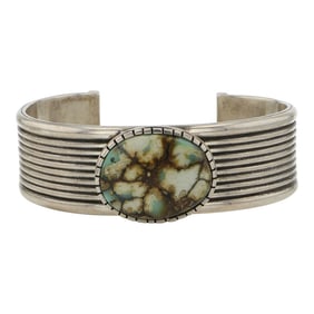 Teddy Draper Navajo Blue Moon Turquoise Cuff Bracelet