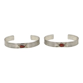 Navajo Coral Baby Bracelets Lot of Two