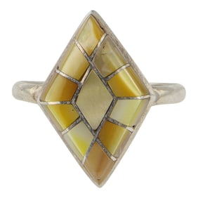 Zuni Mussel Shell Inlay Ring