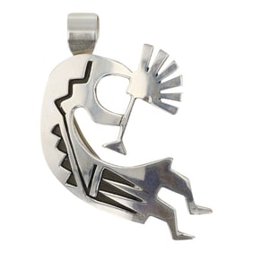 Navajo Plain Silver Kokopelli Pin / Pendant