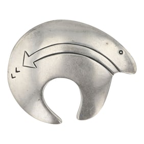 Vintage Kabana Southwest Shop Plain Silver Bear Pin