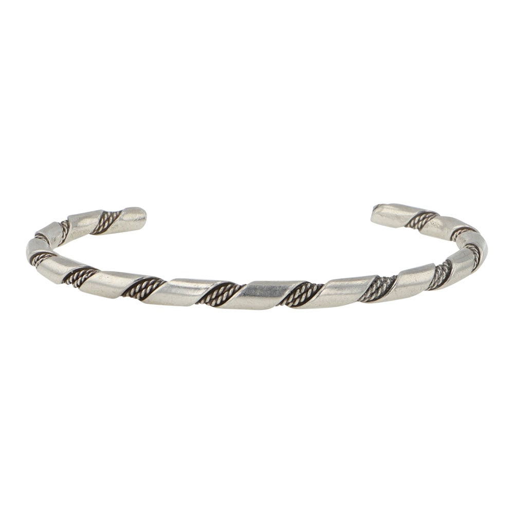 Navajo Plain Silver Braided Wire Bracelet (1 of 3)