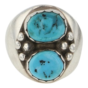 kay Yazzie Navajo Kingman Turquoise Men's Ring