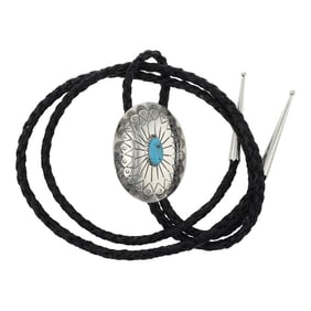 Navajo Kingman Turquoise Bolo Tie