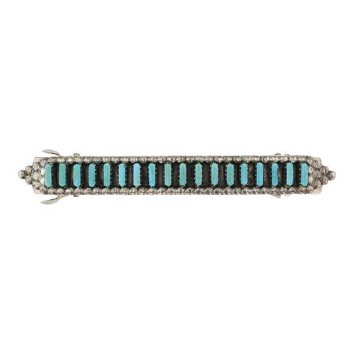 Angie Cheama 121 Gram Vintage Zuni Turquoise Sterling Silver Bracelet Angie Cheama 121 Gram Vintage Zuni Turquoise Sterling Silver Bracelet