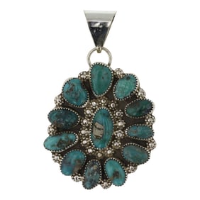 Navajo Compitos Turquoise Cluster Pendant