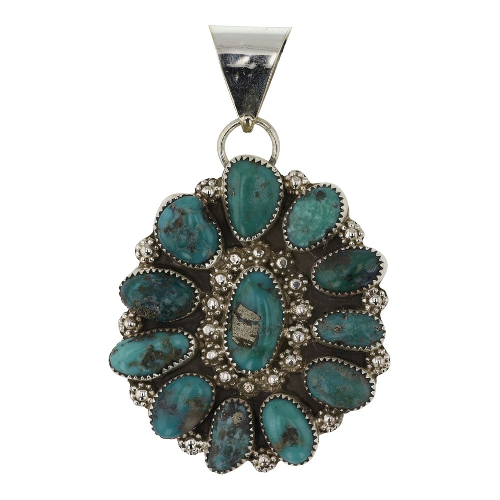 Navajo Compitos Turquoise Cluster Pendant (1 of 2)