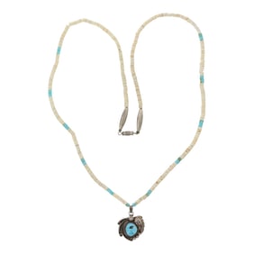Vintage Navajo Turquoise & Shell Necklace