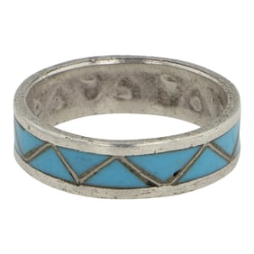 Navajo Turquoise Inlay Band