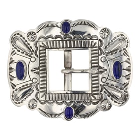 Navajo Lapis Ranger Belt Buckle