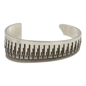 Raynard Taa'itsohii Scott Navajo Contemporary Silver Cuff Bracelet