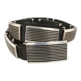 Felix Joe Navajo Plain Silver Contemporary Concho Belt