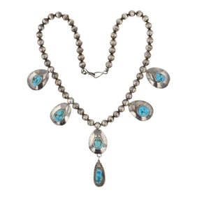 Vintage Navajo Nevada Turquoise Necklace