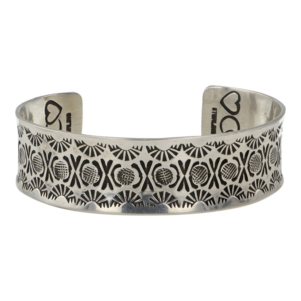 Navajo Sterling Silver Stamp-Work Contemporary Cuff Bracelet (1 of 3)
