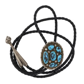 Vintage Navajo Sleeping Beauty Turquoise Bolo Tie