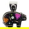 Mathew Jack Navajo Turquoise Coral Acoma Jet & Synthetic Opal Micro Inlay Bear Pendant